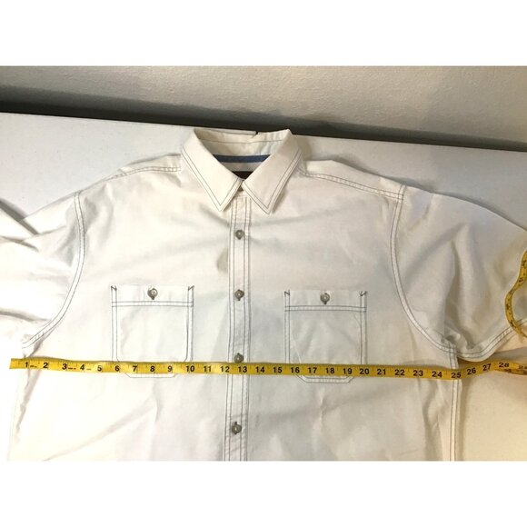 ROUNDTREE & YORKE CASUAL- MENS COTTON LONG SLEEVE BUTTON FRONT SHIRT SIZE LARGE - Picture 6 of 7